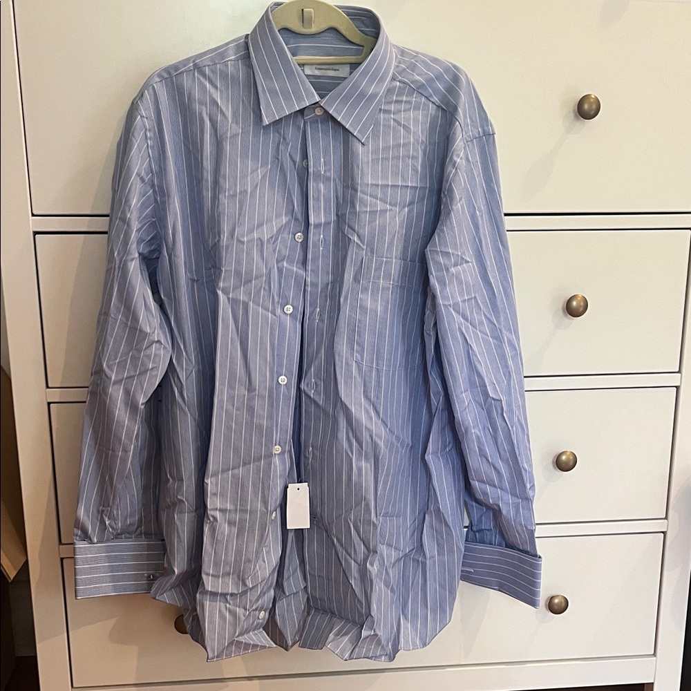Ermenegildo Zegna Light Blue Striped Dress Shirt